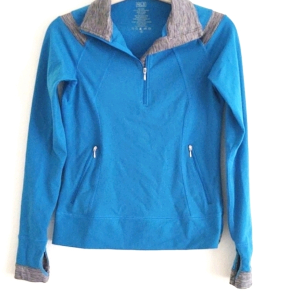 NILS Quarter Zip Up Sweater Blue S